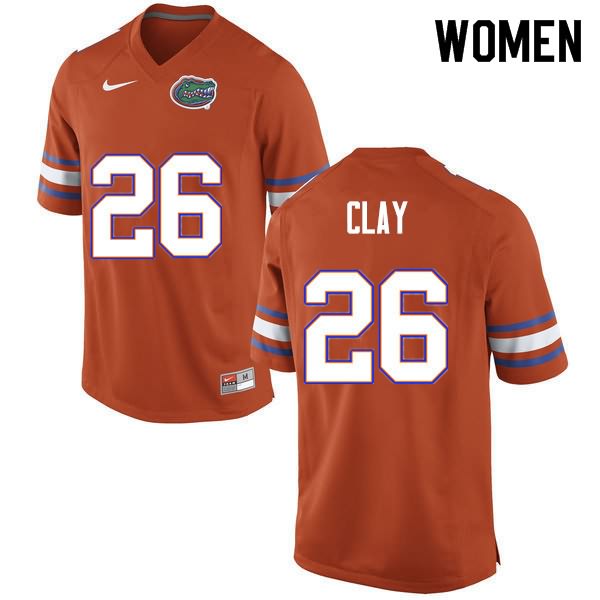 Women's NCAA Florida Gators Robert Clay #26 Stitched Authentic Nike Orange College Football Jersey EMU3365UW